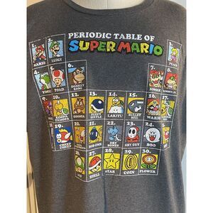 2017 Super Mario‎ Mens Large T-shirts Periodic Table Gray